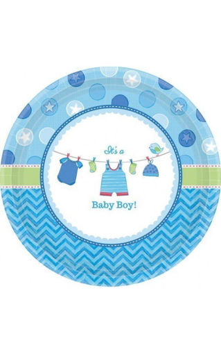 Picture of ITS A BOY BABY SHOWER PAPER PLATES 26.7CM -8PK